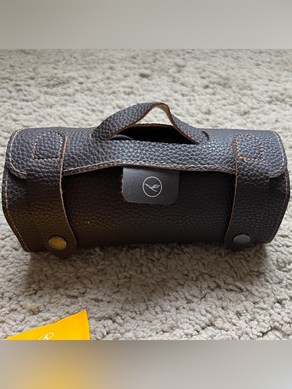 Lufthansa Business Class Leather Travel Bag/Pouch with Travel Kit